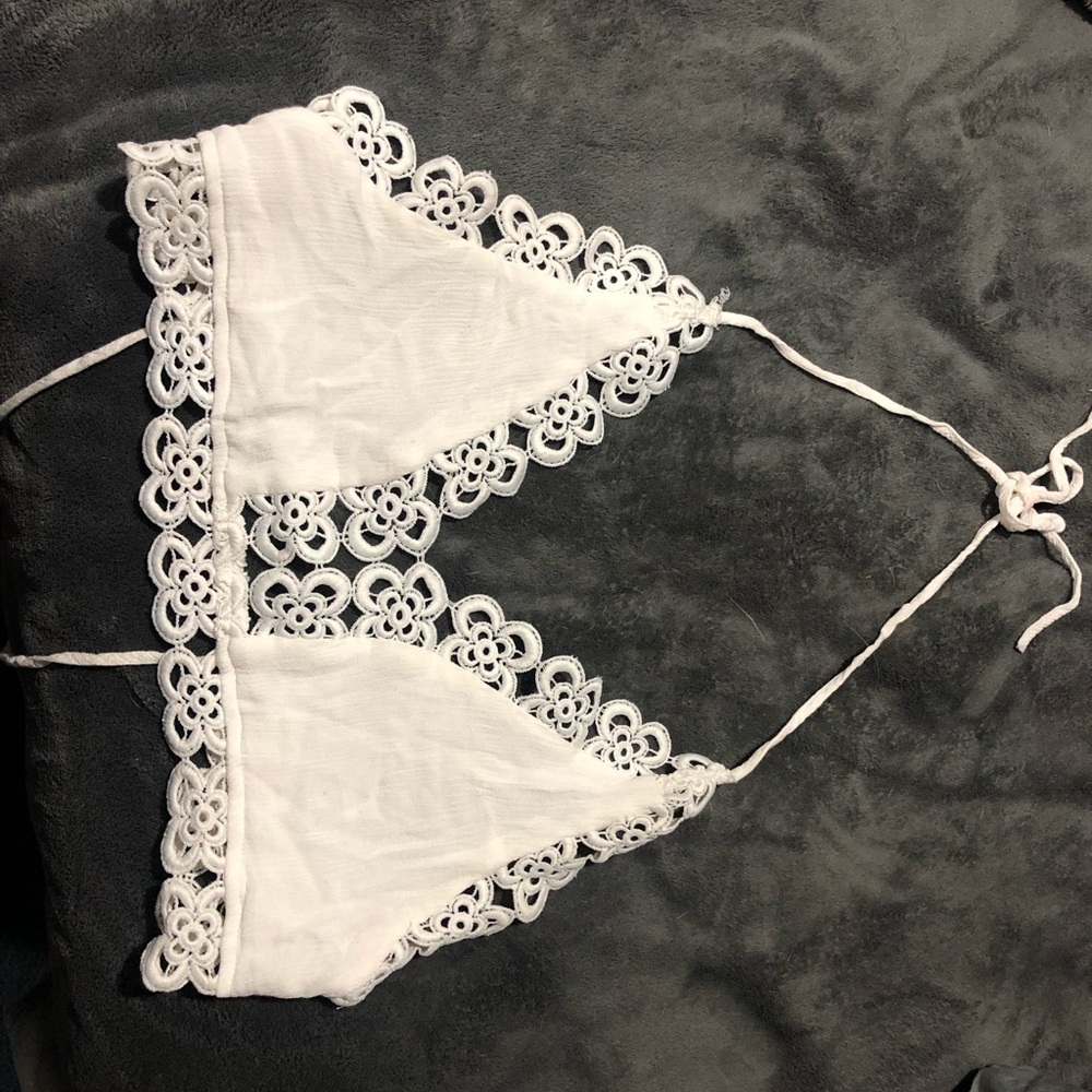 White crop top halter